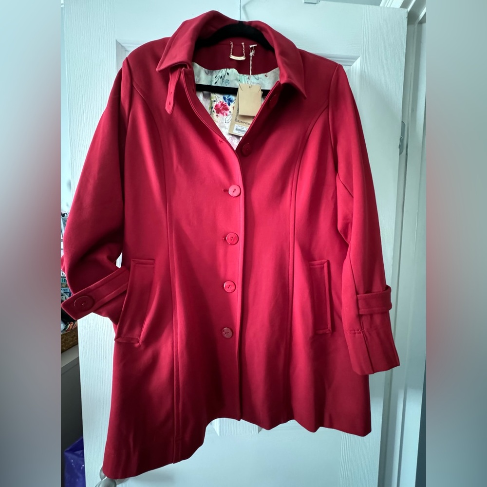 NWT Red lined fall coat.